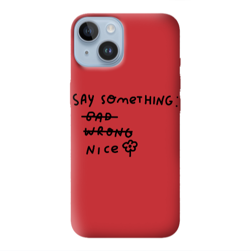 Apple iPhone 14 Plus Say Something Red Colored Silicone TPU Θήκη