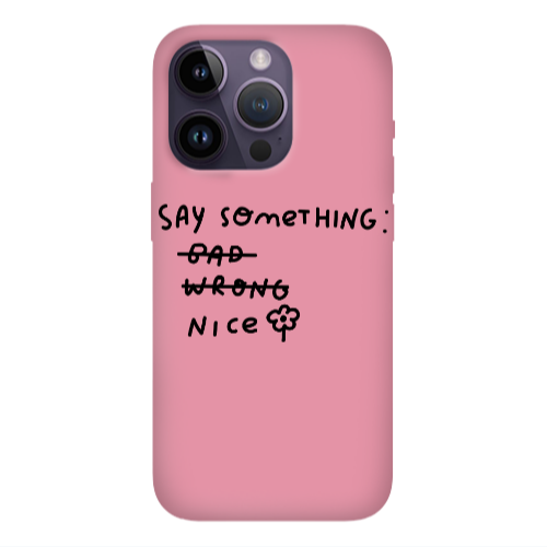 Apple iPhone 14 Pro  Say Something Pink Colored Silicone TPU Θήκη