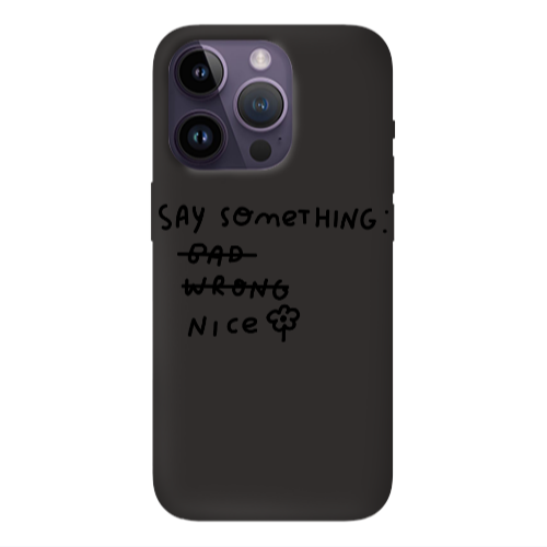 Apple iPhone 14 Pro  Say Something Black Colored Silicone TPU Θήκη