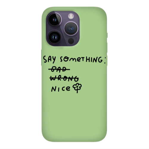 Apple iPhone 14 Pro Max Say Something Light Green Colored Silicone TPU Θήκη