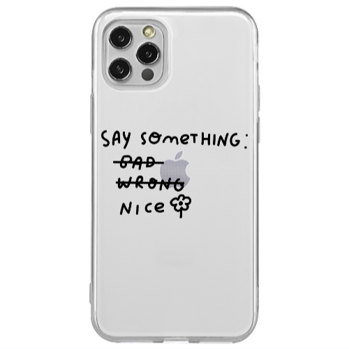 Apple iPhone 12 Pro Say Something Transparent Silicone TPU Θήκη