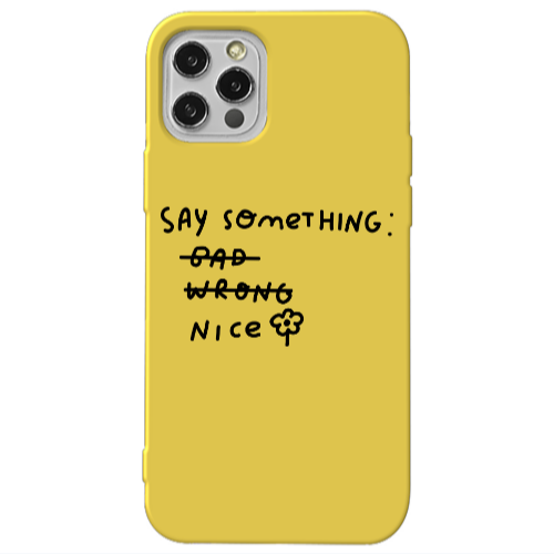 Apple iPhone 12 Pro Say Something Yellow Colored Silicone TPU Θήκη