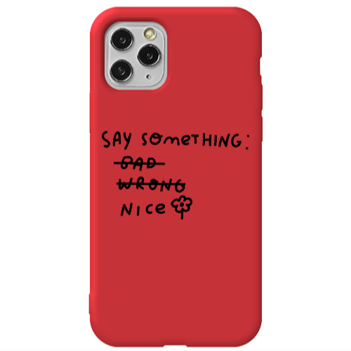 Apple iPhone 11 Pro Max Say Something Red Colored Silicone TPU Θήκη