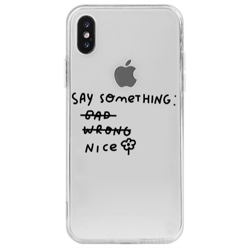 Apple iPhone Xs Max Say Something Transparent Silicone TPU Θήκη