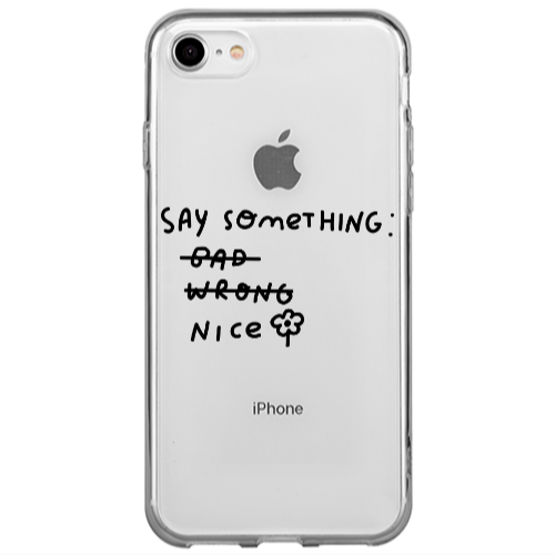 Apple iPhone 7 Say Something Transparent Silicone TPU Θήκη