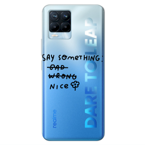 Realme 8 Pro Say Something Transparent Silicone TPU Θήκη