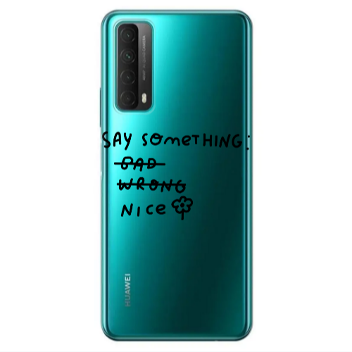 Huawei P Smart 2021 Say Something Transparent Silicone TPU Θήκη