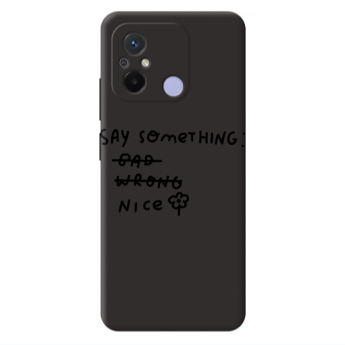 Xiaomi Redmi 12C Say Something Black Colored Silicone TPU Θήκη