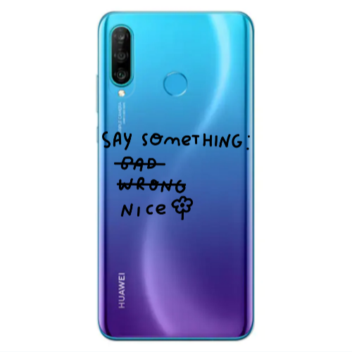 Huawei P30 Lite Say Something Transparent Silicone TPU Θήκη