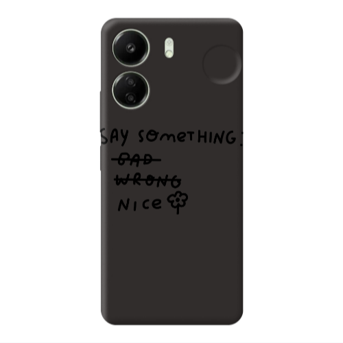 Xiaomi Redmi 13C Say Something Black Colored Silicone TPU Θήκη