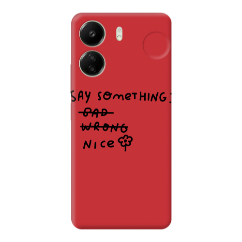 Xiaomi Redmi 13C Say Something Red Colored Silicone TPU Θήκη