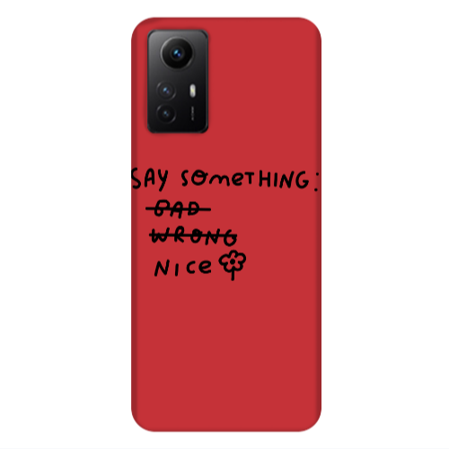 Xiaomi Redmi Note 12s Say Something Red Colored Silicone TPU Θήκη