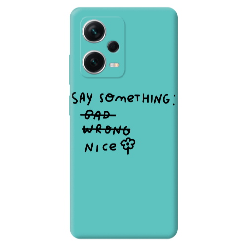 Xiaomi Poco X5 Say Something Turquoise Colored Silicone TPU Θήκη