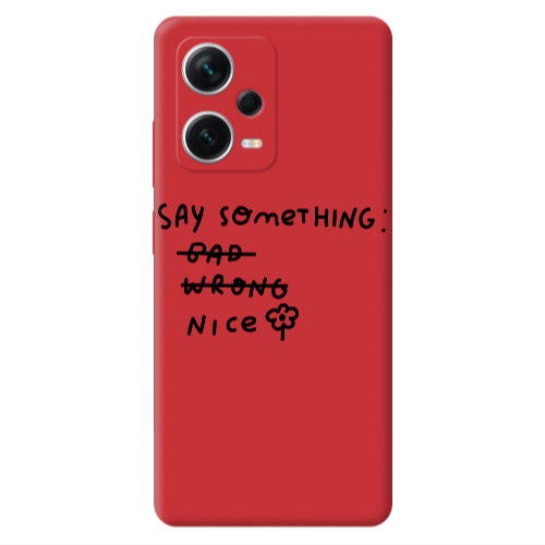 Xiaomi Poco X5 Say Something Red Colored Silicone TPU Θήκη