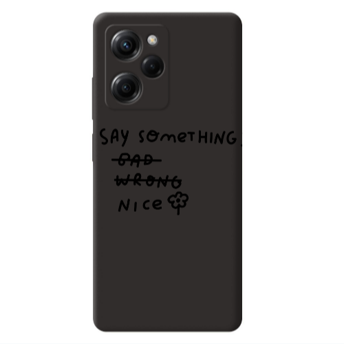 Xiaomi Poco X5 Pro Say Something Black Colored Silicone TPU Θήκη