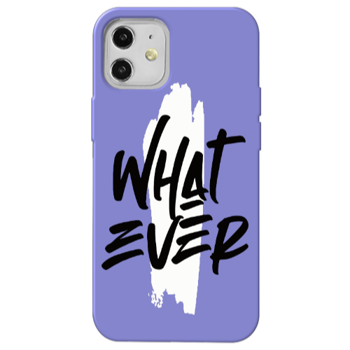 Apple iPhone 12 What Ever Purple Colored Silicone TPU Θήκη