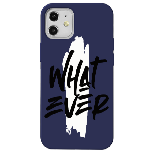 Apple iPhone 12 What Ever Dark blue Colored Silicone TPU Θήκη