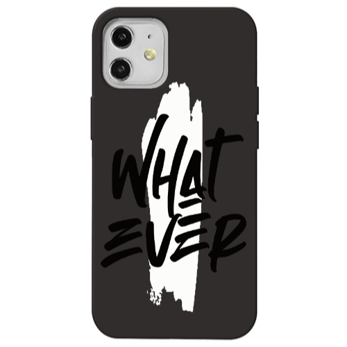 Apple iPhone 12 What Ever Black Colored Silicone TPU Θήκη