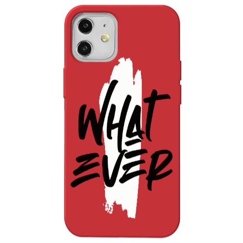 Apple iPhone 12 What Ever Red Colored Silicone TPU Θήκη