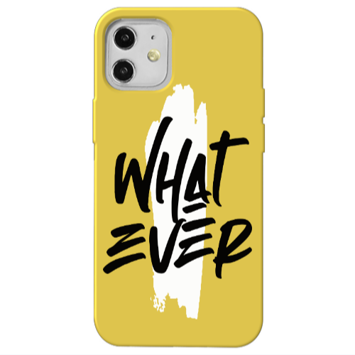 Apple iPhone 12 What Ever Yellow Colored Silicone TPU Θήκη