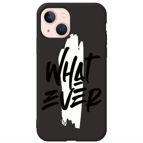 Apple iPhone 13 What Ever Black Colored Silicone TPU Θήκη
