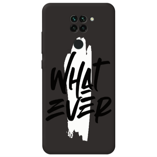 Xiaomi Redmi Note 9 What Ever Black Colored Silicone TPU Θήκη