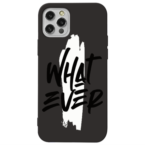 Apple iPhone 12 Pro What Ever Black Colored Silicone TPU Θήκη