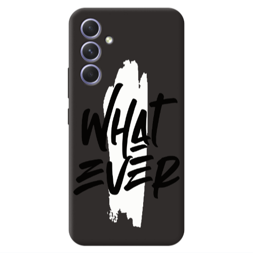 Samsung A54 What Ever Black Colored Silicone TPU Θήκη