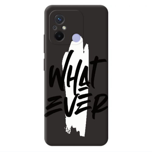 Xiaomi Redmi 12C What Ever Black Colored Silicone TPU Θήκη