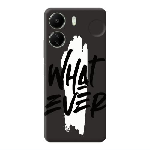 Xiaomi Redmi 13C What Ever Black Colored Silicone TPU Θήκη
