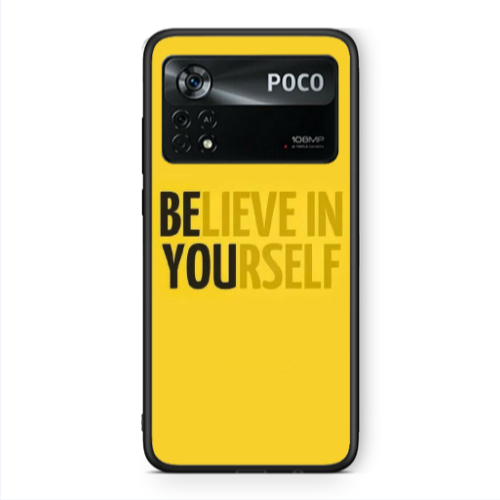 Xiaomi Poco X4 Pro Belive in Yourself Black Glossy Θήκη