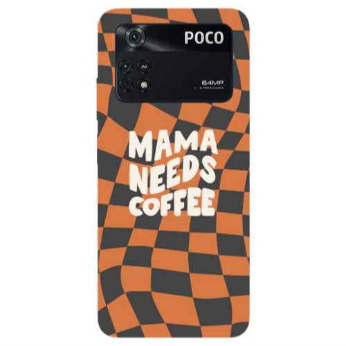 Xiaomi Poco M4 Pro 4G Mama needs coffee Transparent Silicone TPU Θήκη