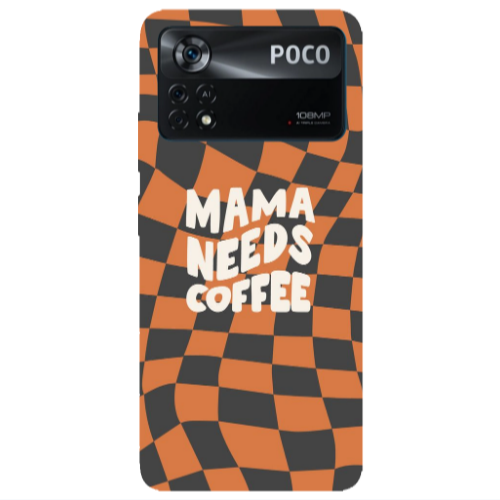 Xiaomi Poco X4 Pro Mama needs coffee Transparent Silicone TPU Θήκη