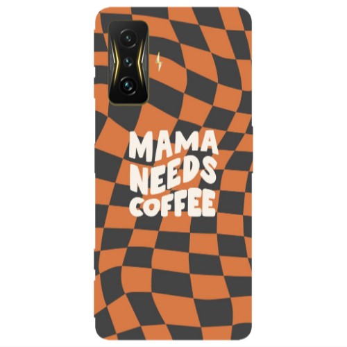 Xiaomi Poco F4 Gt Mama needs coffee Transparent Silicone TPU Θήκη