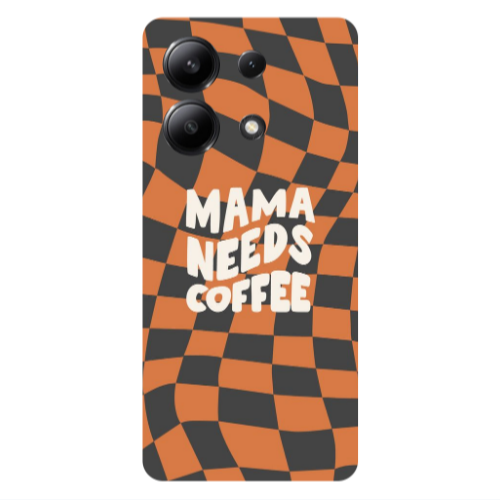 Xiaomi Redmi Note 13 4G Mama needs coffee Transparent Silicone TPU Θήκη