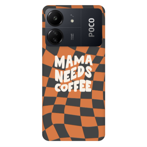 Xiaomi Poco C65 Mama needs coffee Transparent Silicone TPU Θήκη