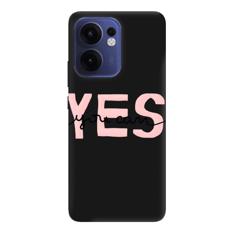 Oppo Reno 13 F Yes you cam Black Colored Silicone TPU Θήκη