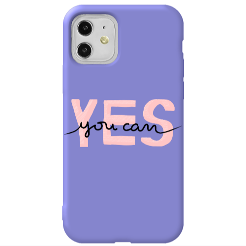 Apple iPhone 11  Yes you cam Purple Colored Silicone TPU Θήκη