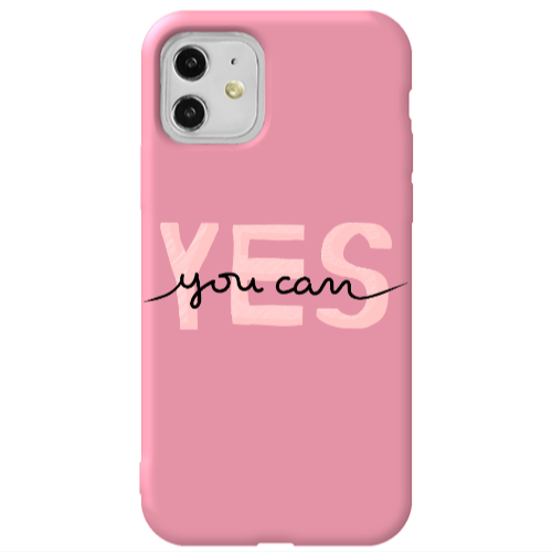 Apple iPhone 11  Yes you cam Pink Colored Silicone TPU Θήκη