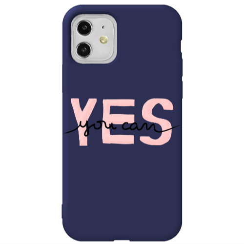 Apple iPhone 11  Yes you cam Dark blue Colored Silicone TPU Θήκη