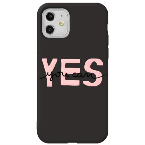 Apple iPhone 11  Yes you cam Black Colored Silicone TPU Θήκη