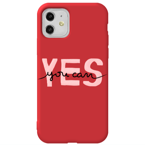 Apple iPhone 11  Yes you cam Red Colored Silicone TPU Θήκη