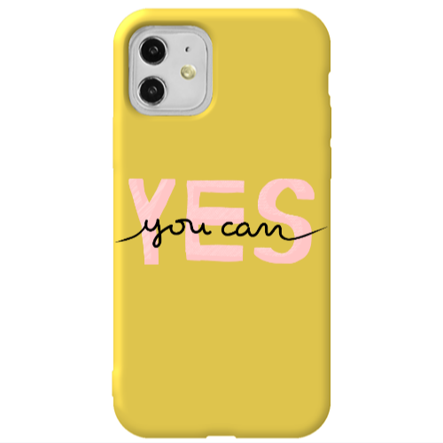 Apple iPhone 11  Yes you cam Yellow Colored Silicone TPU Θήκη