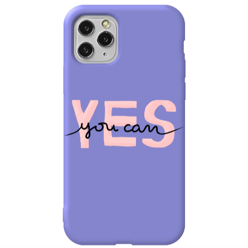 Apple iPhone 11 Pro Yes you cam Purple Colored Silicone TPU Θήκη