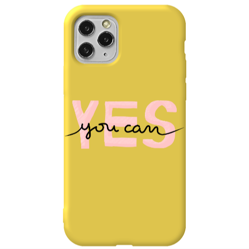 Apple iPhone 11 Pro Yes you cam Yellow Colored Silicone TPU Θήκη