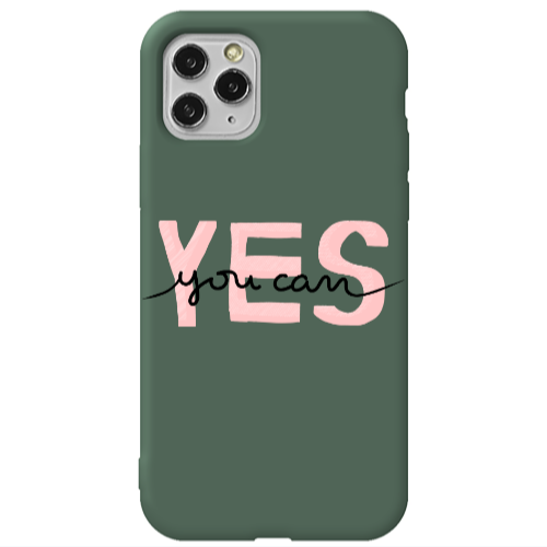 Apple iPhone 11 Pro Yes you cam Dark Green Colored Silicone TPU Θήκη