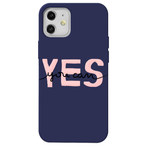 Apple iPhone 12 Yes you cam Dark blue Colored Silicone TPU Θήκη