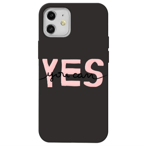 Apple iPhone 12 Yes you cam Black Colored Silicone TPU Θήκη