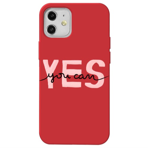 Apple iPhone 12 Yes you cam Red Colored Silicone TPU Θήκη