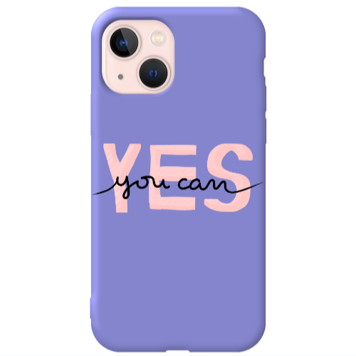 Apple iPhone 13 Yes you cam Purple Colored Silicone TPU Θήκη